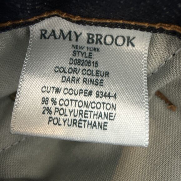 Ramy Brook Jeans High Rise Flare Sailor Buttons Dark Rinse Womens 29 Raw Hem - Picture 10 of 11